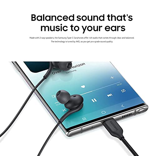 2022 Earbuds Stereo Headphones for Samsung Galaxy S22 S21 Ultra 5G, Galaxy S20 FE, Galaxy S10, S9 Plus, S10e, Note 10, Note 10+ - Designed by AKG - with Microphone and Volume Remote Type-C Connector