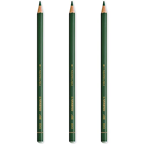 STABILO All Watercolour Effect Pencil Pack of 3 Pencils - Green