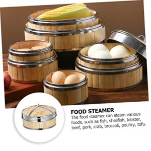 Zerodeko 1pc Bamboo Steamer Asian Cookware Rice Cooker Steamer Asian Vegetables Sticky Rice Basket Vegetable Steamer Basket Wooden Food Steamer Kitchen Cooking Bamboo Steamer Cooking Tool