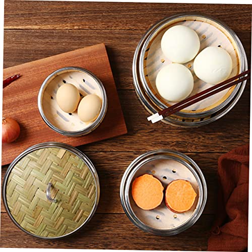 Zerodeko 1pc Bamboo Steamer Asian Cookware Rice Cooker Steamer Asian Vegetables Sticky Rice Basket Vegetable Steamer Basket Wooden Food Steamer Kitchen Cooking Bamboo Steamer Cooking Tool