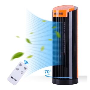 westtree tower fan, oscillating fan with remote control,portable small desk fan oscillating fan for indoors with 3 speed,3 mode,12h timer, personal quiet cooling floor fan tower fan for bedroom office