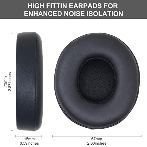 Replacement Ear Pads for Beats Solo 2 and Solo 3 by Niukeke, Headphone Ear Covers with High Density Memory Foam, Soft Leather, Adaptive Noise Cancelling Headphones Replacement Earpads Cushions