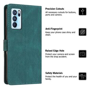 Phone Case Cover Compatible with Oppo Reno 6Pro 5G Case, Reno 6Pro 5G Wallet Case Slim PU Leather Phone Case Flip Folio Leather Case Card Holders Shockproof Protective Case with Wrist Strap Bags Sleev