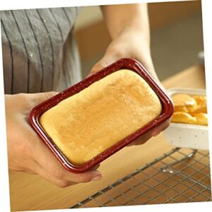 Angoily Loaf Pan 2pcs Toast Mold Bread Mold Loaf Nonstick Bakeware Handle Design Bread Mold Carbon Steel Baking Pan Kitchen Loaf Pan Small Tools Red Non Stick Bread Baking Tools