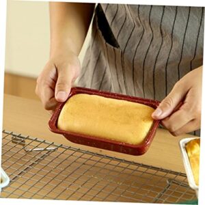 Angoily Loaf Pan 2pcs Toast Mold Bread Mold Loaf Nonstick Bakeware Handle Design Bread Mold Carbon Steel Baking Pan Kitchen Loaf Pan Small Tools Red Non Stick Bread Baking Tools