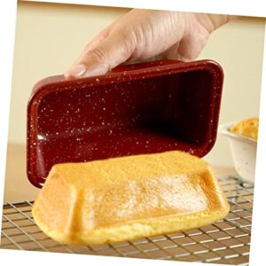 Angoily Loaf Pan 2pcs Toast Mold Bread Mold Loaf Nonstick Bakeware Handle Design Bread Mold Carbon Steel Baking Pan Kitchen Loaf Pan Small Tools Red Non Stick Bread Baking Tools