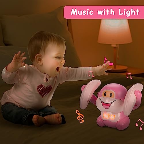 Leimaq Universal Baby Toys for 0-36 Month Crawling Monkey Toys Tummy Time Toy, Interactive Dancing Walking Toy with Light & Music, Infant Toys 0-3, 6-12 12-18 Months 1 Year+ Toddler Toy Gift