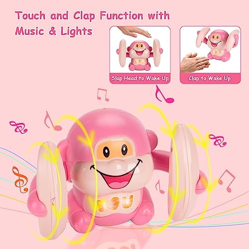 Leimaq Universal Baby Toys for 0-36 Month Crawling Monkey Toys Tummy Time Toy, Interactive Dancing Walking Toy with Light & Music, Infant Toys 0-3, 6-12 12-18 Months 1 Year+ Toddler Toy Gift