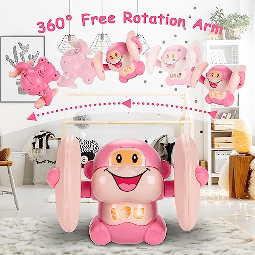 Leimaq Universal Baby Toys for 0-36 Month Crawling Monkey Toys Tummy Time Toy, Interactive Dancing Walking Toy with Light & Music, Infant Toys 0-3, 6-12 12-18 Months 1 Year+ Toddler Toy Gift