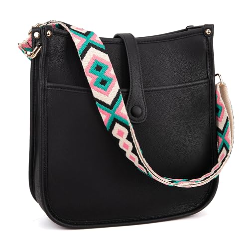 Montana West Crossbody Bags for Women Trendy Purses and Handbags Designer Bucket Shoulder Bag with 2 Adjustable Guitar Strap,MWC-177BK