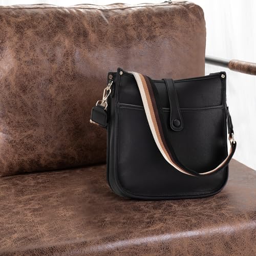 Montana West Crossbody Bags for Women Trendy Purses and Handbags Designer Bucket Shoulder Bag with 2 Adjustable Guitar Strap,MWC-177BK