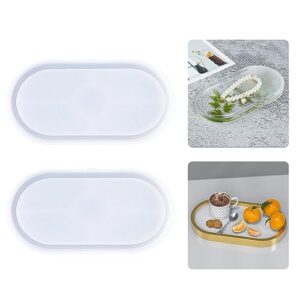 resin tray molds, 2 pcs oval coaster epoxy resin rolling tray mold for resin jewelry making mould diy jewelry tray dishes for office home decoration supplies