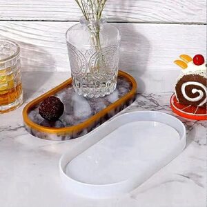 Resin Tray Molds, 2 PCS Oval Coaster Epoxy Resin Rolling Tray Mold for Resin Jewelry Making Mould DIY Jewelry Tray Dishes for Office Home Decoration Supplies