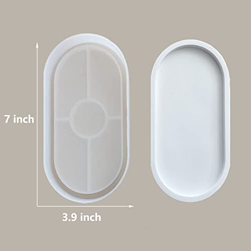 Resin Tray Molds, 2 PCS Oval Coaster Epoxy Resin Rolling Tray Mold for Resin Jewelry Making Mould DIY Jewelry Tray Dishes for Office Home Decoration Supplies