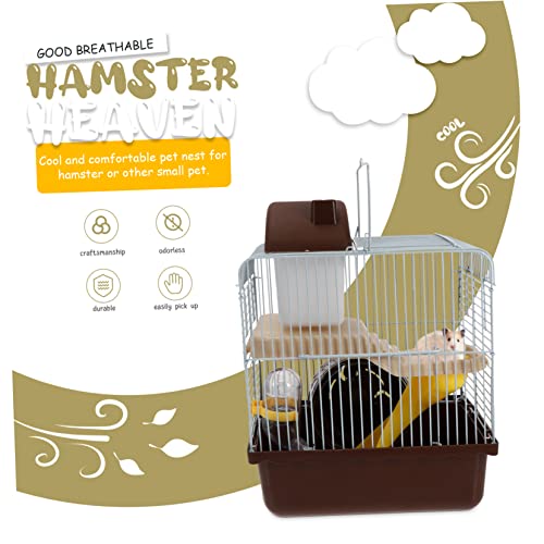 TEHAUX Hamster Cage Gerbils Castle Cage Hamster Auto Waterer Cages and Habitats Chinchilla Cage Accessories Toy Pets Exercise Accessories Hedgehog House Small Animal House Hedgehog Hut