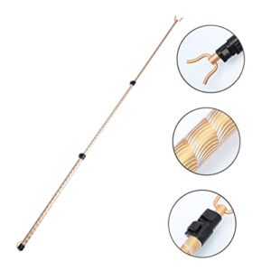 DOITOOL Clothes Pole Adjustable Hitch Metal s Hooks Pant Hooks for Closet Clothes Poles for Hanging Clothes Cloth Hanger Pole Clothesline Outdoor Set Retractable Clothesline Pole Golden CD