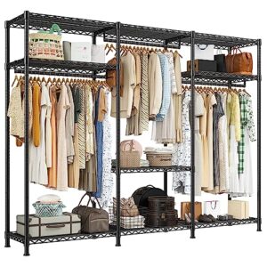 raybee clothes rack heavy duty clothes racks for hanging clothes load 795lbs clothing rack adjustable clothing racks for hanging clothes portable heavy duty clothes rack metal garment rack, black