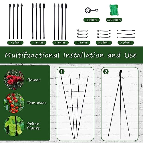 𝑨𝒇𝒂𝒏𝒆𝒄𝒉𝒐 2Packs Trellis for Climbing Plants Outdoor and Indoor, 47.24inch Garden Rustproof Plant Trellis Support Grows Lattice for Indoor Plants Trellis for Potted Flowers Tomatoes, or Vines