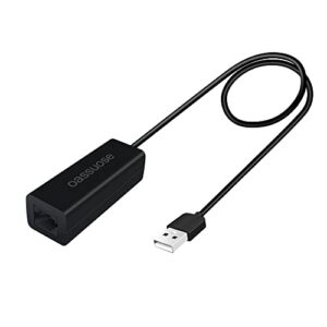 rj9 to usb headset adapter compatible with plantronics/jabra/wireless dect headsets,for computer/notebook/mac/tablet usb male to rj9 female
