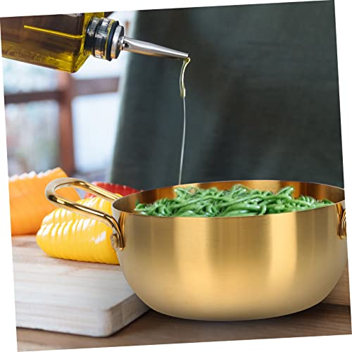 Yardwe 1pc Stainless Steel Instant Noodle Pot Korean Ramen Korean Pots for Cooking Mini Hot Pot Household Kitchen Cookware Soup Pot Instant Noodles Pot Outdoor Cookware Stock Pot Outdoor