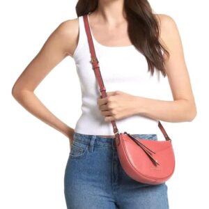 Michael Kors Dover Small Leather Crossbody Bag Purse Handbag (Tea Rose)