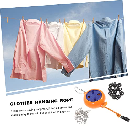 Cabilock 1 Set Clothesline Retractil De Clothesline Outdoor Indoor Retractable Clothesline Retractable Washing Lines Outdoor Washing Line Cord Portable Clothesline Rod Pole