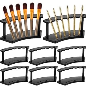 ctosree 6 pieces plastic pen holder display stand 6 slots black plastic pen holder 7 x 5 x 3 inches eyebrow pen stand makeup brush rack organizer for home office desk school supplies, vertical
