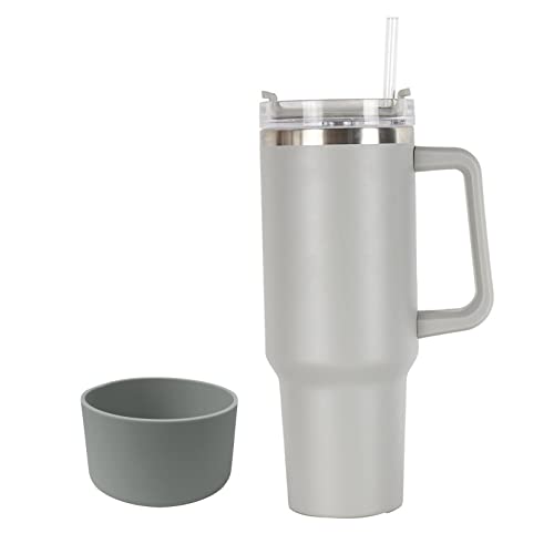 Stainless Steel Vacuum Tumbler with handle | stanley 40 oz tumbler with handle gray | simple modern 40 oz tumbler | Stanley cup 40 oz | stanley rubber bottom | 40 oz tumbler | bottom cup