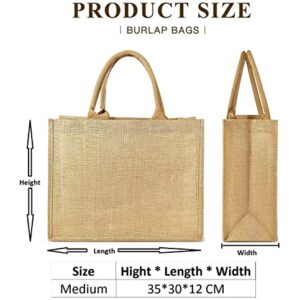 Globyz Jute Burlap Light Salmon Color With Initials Tote Bag Present for Wedding Birthday Gift Bridesmaid (35H*30L*12W CM) (T)