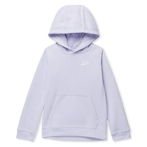 nike nsw club fleece pullover hoodie (big kids) oxygen purple/white lg (big kid)