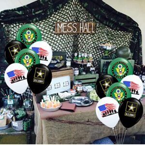 U.S. Army Balloons Pack of 30 U.S Army Party Balloons American Heroes Military Veteran Party Decorations 12iNCH Army Balloons for Going Away Party Decorations