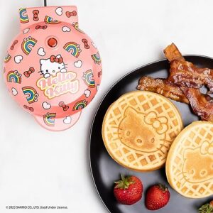 uncanny brands hello kitty mini waffle maker - cook with your favorite kitty character