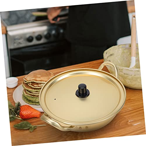 Angoily 2 Sets Ramen Pot Korean Cookware Instant Ramen Cooker Ramen Pot with Lid Ramen Soup Pot Chinese Steamer Pot Aluminum Stock Pot Noodle Cooking Pots Aluminum Soup Pot Noodle Pot Suki