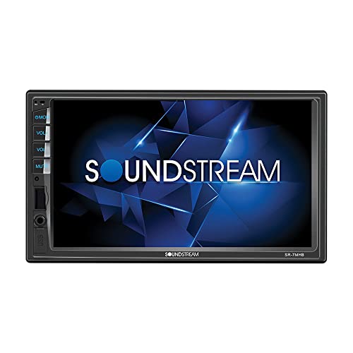 Soundstream SR-7MHB | 7 Inch Double Din Car Stereo, 2 Din Multimedia Receiver HD Touchscreen Bluetooth, 7" Mechless Car Audio Radio Dual USB AUX