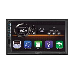 Soundstream SR-7MHB | 7 Inch Double Din Car Stereo, 2 Din Multimedia Receiver HD Touchscreen Bluetooth, 7" Mechless Car Audio Radio Dual USB AUX