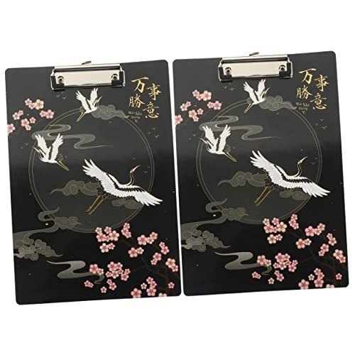 2pcs Acrylic Sheet Acrylic Clipboard Pencil Sketch Clipboard Metal Clip Hardboard Office Supply Exam Paper Clips Folder Black Multifunction Plate Clamp Office Accessories