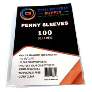 20 Pack Collectible Supply Penny Sleeves 100 Ct. Standard Size (2000 Total Sleeves) Trading Gaming Card Storage & Protection