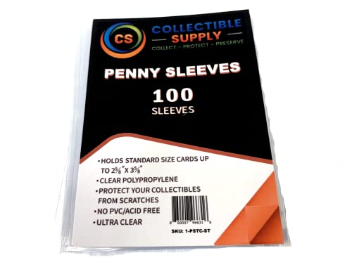 20 Pack Collectible Supply Penny Sleeves 100 Ct. Standard Size (2000 Total Sleeves) Trading Gaming Card Storage & Protection