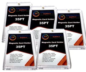 5 pack collectible supply magnetic card holder 35 pt. (5 total holders) trading gaming storage & protection