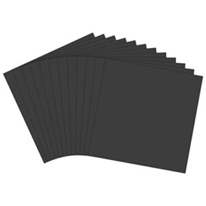 frametory, 12x12 black uncut picture mat boards, backing boards for frames, photos, crafts - pack of 12