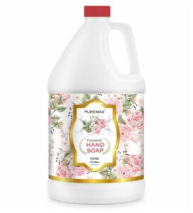 puremax foaming hand soap refills with essential oils | rose | gentle, moisturizing | biodegradable formula | made in usa | 128 fl oz (1 gallon) |