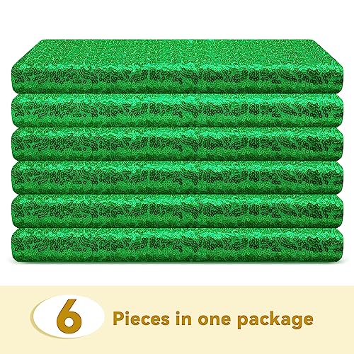 6 Panels Green Backdrop Curtains 2FTx8FT Glitter Green Party Backdrop for Baby Shower Photography Stage Wedding Party Stage Decorations