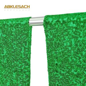 6 Panels Green Backdrop Curtains 2FTx8FT Glitter Green Party Backdrop for Baby Shower Photography Stage Wedding Party Stage Decorations