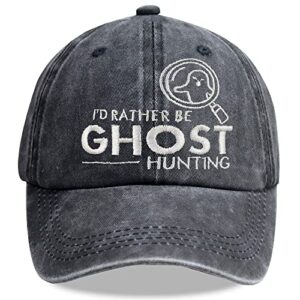ghost hunting hats for men women, ghost hunting equipment, halloween decorations, embroidered adjustable spooky boo baseball cap, father day birthday gifts for dad mom