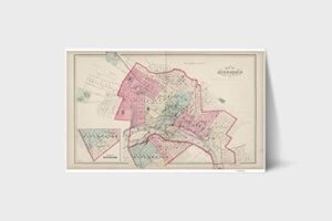 mg global old map poster of richmond va 1878 genealogy henrico co o.w. gray virginia cities usa | 11x17 12x18 16x24 24x36 historical unframed print | vintage rustic wall art for home office decor