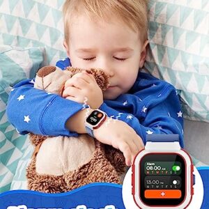 Cloudpoem Smart Watch for Kids Girls Boys, Kids Watch Fitness Tracker Watch with Pedometer Heart Rate Monitor Sleep Tracker Alarm Clocks Puzzle Games Calculator IP68 Waterproof, Kids Gift Blue