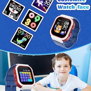 Cloudpoem Smart Watch for Kids Girls Boys, Kids Watch Fitness Tracker Watch with Pedometer Heart Rate Monitor Sleep Tracker Alarm Clocks Puzzle Games Calculator IP68 Waterproof, Kids Gift Blue