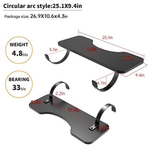 alfd suoke Ergonomics Desk Extender Tray, Computer Keyboard and Mouse Tray with Arched Design, Easy Installation, Table Mount Arm Wrist Rest Shelf, Computer Elbow Arm Support 25.1''×9.4''