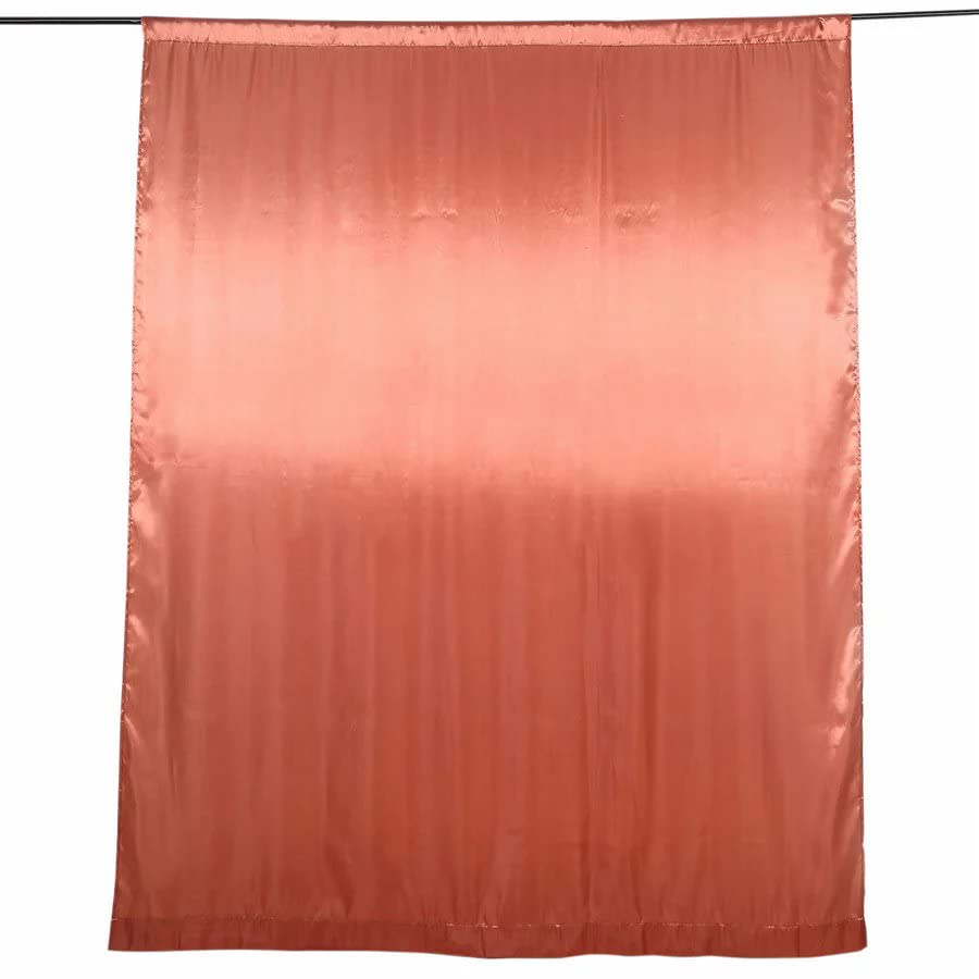 BalsaCircle 8x10 feet Terracotta Satin Curtain Wedding Photography Backdrop Panel Party Events Reception Photo Booth Home Decorations Supplies