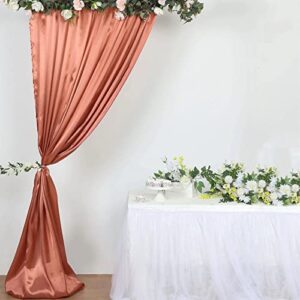 BalsaCircle 8x10 feet Terracotta Satin Curtain Wedding Photography Backdrop Panel Party Events Reception Photo Booth Home Decorations Supplies